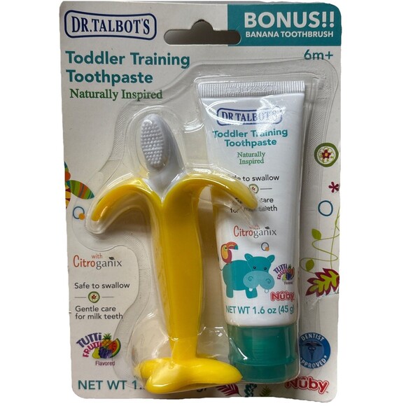 Lot of 2 Dr Talbots Toddler Training Toothpaste Toothbrush Natural READ DESCRIPT - Picture 2 of 7